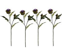 Permabloom 4 x Artificial Purple 51cm Thistle Flower Sprays