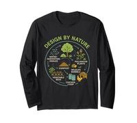Permaculture Rewilding Diagram Design by Nature Eco Living Long Sleeve T-Shirt