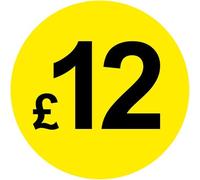 Permanent Adhesive - Black & Yellow 30mm Price Stickers/Labels from £5.45 to £17,500