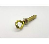 Permanent Anchor Loose Eye Bolt Shield for Masonry Concrete Blockworks Bricks Stones M6 x 48mm (Pack of 4 Eye Anchors)