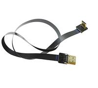 permanent BLACK FPV Flat HDMI Cable Mini HDMI male 90 degree angle to Standard HDMI male Full HDMI Normal HDMI for Canon 5D3 5D2 Panasonic lumix GH3 GH2 Sony nex 5N 5T 5R 7N (80CM)