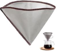 Permanent Cone Coffee Filter Ultra Fine Stainless Steel Mesh, Reusable Filter for Pour Over Coffee Makers 6/8/11 Cup, Chemex Compatible, Iced Coffee & Tea Fruit Infuser
