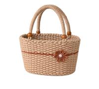 Permanent Design Fiber Transport Basket Featuring Sturdy Handle Wonderful As Gift or Houseware Option Round Woven Basket