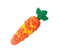 Permanent Elastomer Chew Toy for Canines Carrot Shape with Squeaker for Teething and Participatory Play Silicone Creaky Odontological Teething Toy