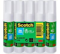 Scotch Glue Sticks - Solvent-Free Permanent - Ideal for Paper & Fabric - Pack of 5 x 8g