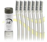 Permanent Ink Face Shaver for Women, with White Eyebrow Mapping Yarn, 7 Eyebrow Shavers with Prepainted Mapping Wire for Facial Hair