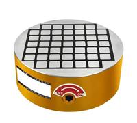 Permanent Magnetic Chuck 20x8cm with Checkered Disk, 18x18mm, 40kg Suction Per Grid, No Power Needed, Includes Mechanical Gear Shaft for Grinding Milling Machine