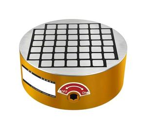 Permanent Magnetic Chuck 20x8cm with Checkered Disk, 18x18mm, 40kg Suction Per Grid, No Power Needed, Includes Mechanical Gear Shaft for Grinding Milling Machine