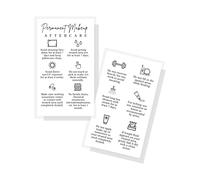 Permanent Makeup PMU aftercare Instructions Minimalist | 50 pk 2 x 3.5” business cards Makeup Artist Tattoo Microblading, Lip Blushing, Eyeliner Client Cards How To Care for White and black Simple