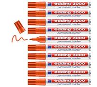 Permanent Marker Edding 3000 Orange (10 Units) NEW