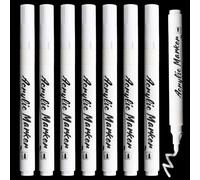 Permanent Marker Pens, 8 Pack Fine Tip White Permanent Marker Pen Acrylic Paint Pens Waterproof Laundry Fabric Markers Pens For Clothes Sketching Tyre Plastic Leather Glass Stones Ceramic Wood Metal
