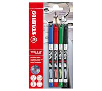 STABILO Permanent Marker Write-4-all - Fine - 4 pcs - Assorted Colours