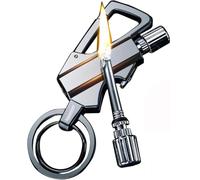 Permanent Match Infinity Light-er, Permanent Match with Multitool Keychain Bottle Opener, Forever Match for Outdoor Survival, Waterproof Reusable Matchstick, Great Gift Ideas (Silver)