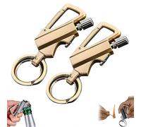Permanent Match Infinity Lighter,3-in-1 Keychain Lighter, with Dual-Sided Flint Fire Starter,Reusable Waterproof Strike Anywhere,Match Strike for Outdoor Camping Hiking Survival Igniter (Silver+Gold)