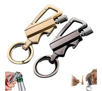 Permanent Match Infinity Lighter,3-in-1 Keychain Lighter, with Dual-Sided Flint Fire Starter,Reusable Waterproof Strike Anywhere,Match Strike for Outdoor Camping Hiking Survival Igniter (Black+Gold)