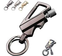 Permanent Match Infinity Lighter, 3-in-1 Keychain Waterproof Windproof Reusable Flint Fire Starter, Strike Anywhere for Camping Hiking Survival Outdoor (Black)