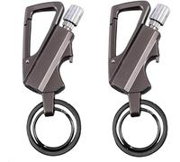 Permanent Match Infinity Lighter,Metal Keychain with Bottle Opene, Reusable Matchstick Strike Lighter, Windproof Survival Camping Gear (Black,2)