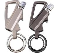 Permanent Match Infinity Lighter,Metal Matches Keychain with Multitool Bottle Opener, Reusable Matchstick Strike Lighter, Windproof Survival Camping Gear (2, Black+Silver)