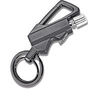 Permanent Match Infinity Lighter, Multitool Bottle Opener, Cool Trench Lighter with Multitool Keychain Bottle Opener,Reusable Waterproof Match Strike Anywhere,for Outdoor (Black)