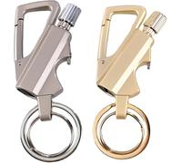 Permanent Match Infinity Lighter, Multitool Bottle Opener, Cool Trench Lighter with Multitool Keychain Bottle Opener,Reusable Waterproof Match Strike Anywhere,for Outdoor (Gold+Sliver)