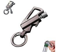 Permanent Match Infinity Lighter, Portable Multifunctional Ignition Device, Keychain Lighter Match Strike, Keychain Bottle Opener for Men with Dual-Side Flint Fire Starter for Outdoor Home (Black)