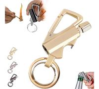 Permanent Match Infinity Lighter,Portable Multifunctional Ignition Device,Permanent Match Infinity Lighter with Multitool Keychain Bottle Opener,Keychain LighterMatch Strike (Gold)