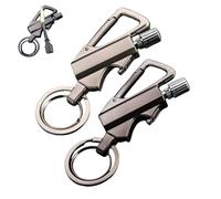 Permanent Match Infinity Lighter, Reusable Waterproof Matches with Multitool Keychain Bottle Opener, for Outdoor Survival, Men's Gifts (2* Black+Silver)