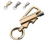 Permanent Match Infinity Lighter, with Dual-Side Flint Fire Starter,Reusable Waterproof Strike Anywhere, Match Strike for Outdoor Camping Hiking Survival (Gold)