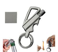 Permanent Match Infinity Lighter with Multitool Keychain, 3 in 1 Keychain Lighter, Waterproof Matches for Outdoor Survival, Men Gifts (Silver)