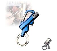 Permanent Match Infinity Lighter with Multitool Keychain Bottle Opener - Reusable Waterproof Flint Fire Starter, Windproof Survival Lighter for Camping, Hiking, Outdoors & Gift (Blue)