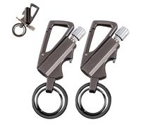 Permanent Match Infinity Lighter with Multitool Keychain Bottle Opener, Reusable Waterproof Match Strike Anywhere, Forever Flint Fire Starter for Outdoor Survival, for Men (2*Black)