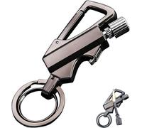 Permanent Match Infinity Lighter, with Multitool Keychain Bottle Opener, Waterproof Matches, Camping Tool, Reusable Keychain Lighter for Outdoor Survival for Men Gifts (Black-A)