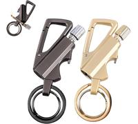 Permanent Match Infinity Lighter, with Multitool Keychain Bottle Opener, Waterproof Matches, Camping Tool, Reusable Keychain Lighter for Outdoor Survival for Men Gifts (Black+Gold)