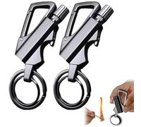 Permanent Match Infinity Lighter, with Multitool Keychain Bottle Opener, Waterproof Matches, Reusable Keychain Lighter, Camping Tool, for Outdoor Survival, for Men Gifts (Black-2pcs)