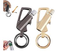 Permanent Match Infinity Lighter with Multitool Keychain Bottle Opener, Waterproof Matches, Reusable Keychain Lighter for Outdoor Camping, Hiking, Survival, for Men Gifts (Black+Gold)