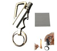 Permanent Match Infinity Lighter with Multitool Keychain, Keychains Bottle Opener, Waterproof Matches, Reusable Keychain Lighter, for Outdoor Survival, Hiking, Camping Gifts for Men (Gold)