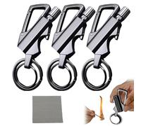 Permanent Match Infinity Lighter with Multitool Keychain, Keychains Bottle Opener, Waterproof Matches, Reusable Keychain Lighter, for Outdoor Survival, Hiking, Camping Gifts for Men (Black-3pcs)