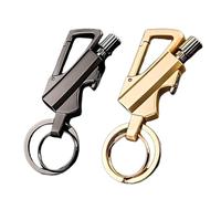 Permanent Match Lighter, Keychain Lighter, Permanent Match Infinity Lighter With Multitool Keychain Bottle Opener for Outdoor (Black+Gold-2PCS)