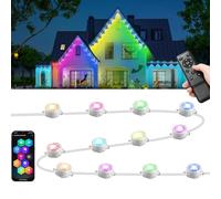 Permanent Outdoor Lights 5M,RGB+IC Outdoor Lights with Scene Modes,12 LED Eaves Lights IP67 Waterproof,Work with Alexa, Google Assistant,Garden Light for Party,Festival,Eaves Decoration
