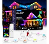 Permanent Outdoor Lights Smart RGBIC LED for All Holiday Decor Decorations Light,15M LED Lights App Remote Control, IP67 Waterproof for Outdoor Decorations, Work with Alexa, Google Assistant