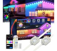 Permanent Outdoor LightsSmart RGB Eaves Lights with App Control Remote,Smart Rainbow Led Permanent Outdoor Light,DIY Scene Modes LED Eaves Lights IP67 Waterproof for for Eaves,Garden Christmas Decor
