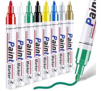 Permanent Paint Markers for Metal - 8 Oil Based Paint Markers, Medium Tip Paint Pens Paint Markers for Plastic Wood Fabric Glass Mugs Canvas Rock Painting, Waterproof Paint Pen DIY Craft Art Supplies