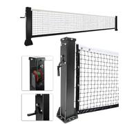 Permanent Pickleball Net and Posts, 22FT Pre-Assembled Heavy Duty Pickleball Net with Hand Crank Tension System, Flange Installation Pickleball Court Posts for Tournament Indoor Outdoor Courts