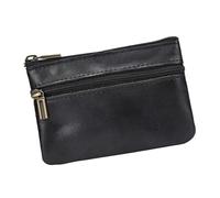 Permanent Rough Leather Tiny Wallet for Tokens, Black | Old Wild Horse Leather Coin Purse for Everyday Rudiments Multiple Use Plan Natural Film Development Dense Size