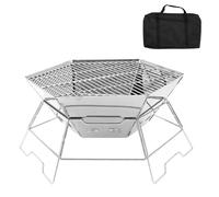 Permanent Rustless Hexagonal Transportable Barbecue | Includes Barbecue Net Clinker Extent Stand Carry Bag Ready for Use