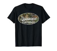 Permanent Vacation Camo Distressed Retirement Travel T-Shirt