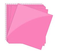 Permanent Vinyl, 7 Pack Glossy Pink Self Adhesive Vinyl- 6 Pink Vinyl Sheets 12" x 12" & 1 Transfer Tape Sheets for All Cutting Machines, Party Decoration, Craft Cutter, Home Decal