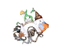 Permanent White Mansion Molded Brooch Green Coating Jewelry for Everyday Otherwise Special Incidents Historic Inspired White Coating Brooch