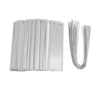 Permanent Write Plant Tags 50pcs Metal Double Sided | for premium aluminum build, double-sided writing, weather-resistant finish, includes 50 iron wires, 82x25mm size