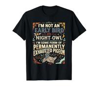 Permanently Exhausted Pigeon Meme Value Graphic T-Shirt, Men, Black, L